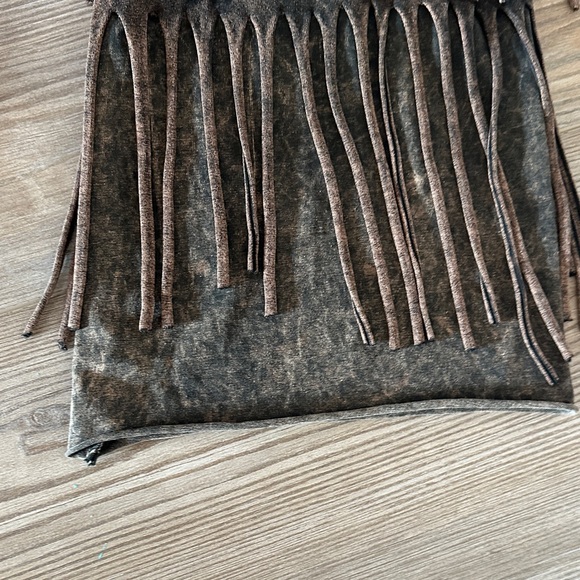 Fringed Brown Leggings - Picture 3 of 11